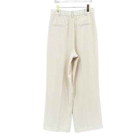 French Connection Cream Wide Leg Pleated High Waist Trouser Career Pants - Picture 3 of 11